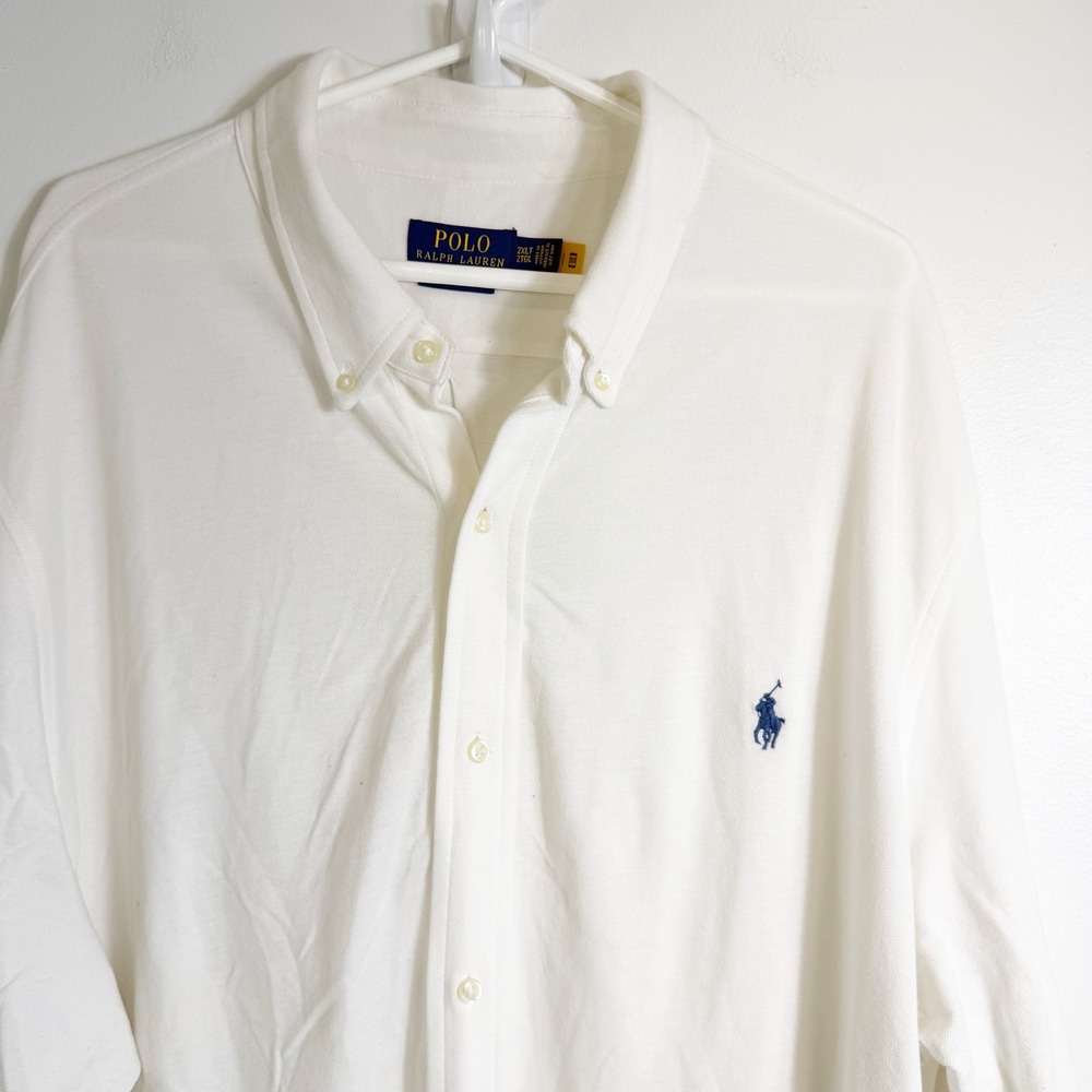 Polo Ralph Lauren Button Down Mens 2XLT White Featherweight Mesh Shirt